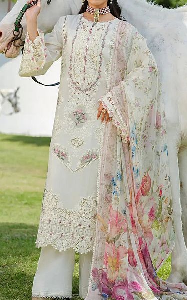 Elaf Off White Lawn Suit | Pakistani Lawn Dress in USA- Image 1