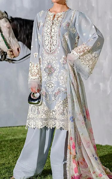 Elaf Cadet Grey Lawn Suit | Pakistani Lawn Dress in USA- Image 1