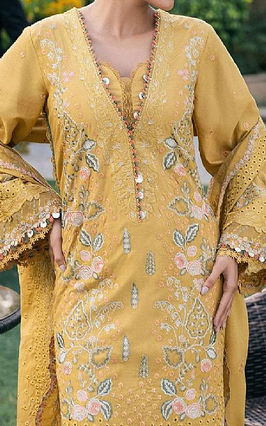 Elaf Sand Gold Karandi Suit | Pakistani Winter Dresses in USA- Image 2