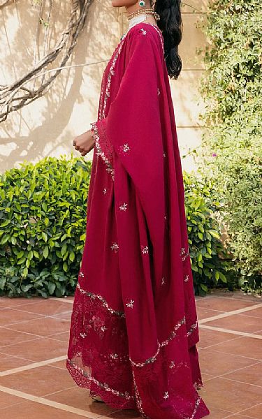 Elaf Crimson Karandi Suit | Pakistani Winter Dresses in USA- Image 2