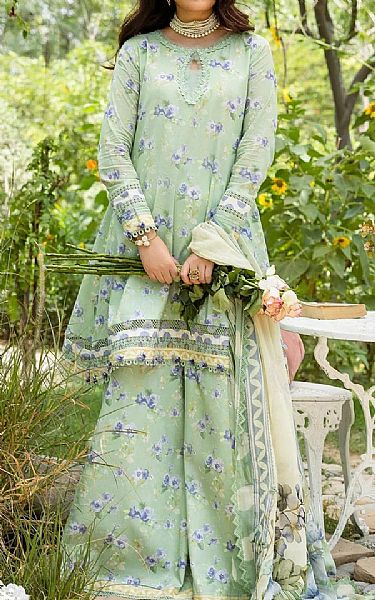Elaf Pistachio Green Lawn Suit | Pakistani Lawn Dress in USA- Image 1
