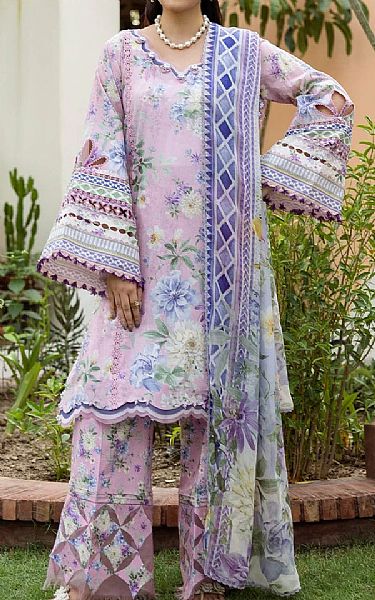 Elaf Pale Pink Lawn Suit | Pakistani Lawn Dress in USA- Image 1
