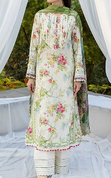 Elaf Off White Lawn Suit | Pakistani Lawn Dress in USA- Image 1