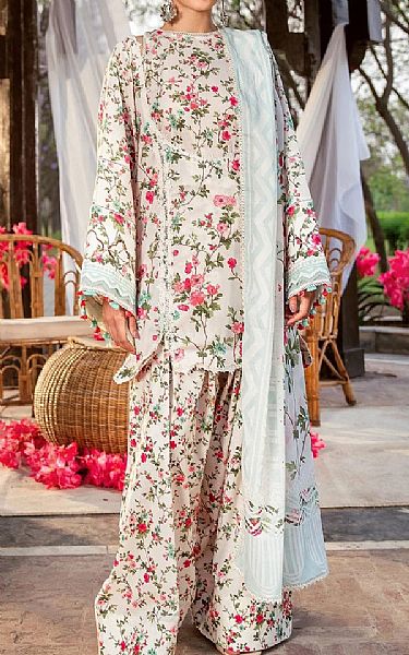Elaf Off White Lawn Suit | Pakistani Lawn Dress in USA- Image 1
