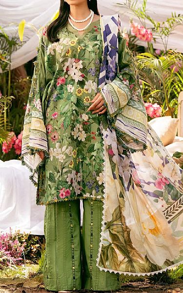 Elaf Green Lawn Suit | Pakistani Lawn Dress in USA- Image 1