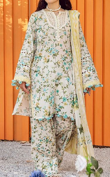Elaf Off-white Lawn Suit | Pakistani Lawn Dress in USA- Image 1