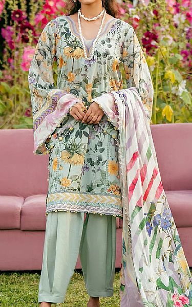 Elaf Light Turquoise Lawn Suit | Pakistani Lawn Dress in USA- Image 1