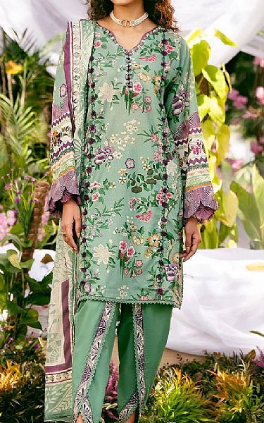 Elaf Emerald Green Lawn Suit | Pakistani Lawn Dress in USA- Image 1