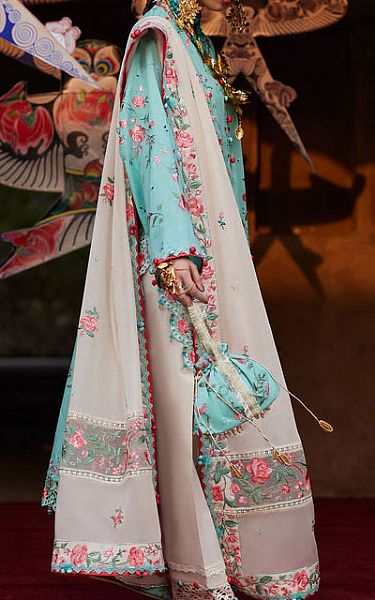 Elan Turquoise Lawn Suit | Pakistani Lawn Dress in USA- Image 2