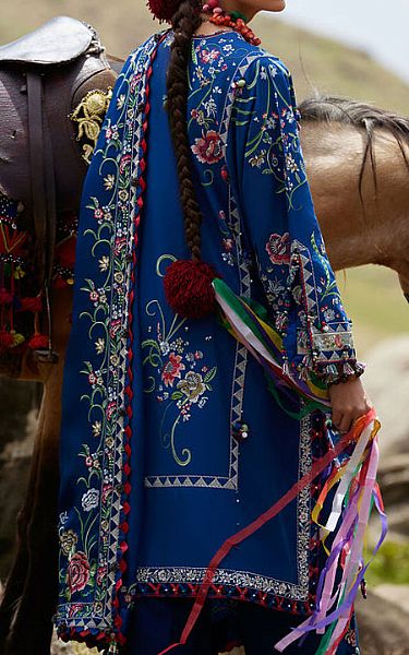 Elan Royal Blue Lawn Suit | Pakistani Lawn Dress in USA- Image 2