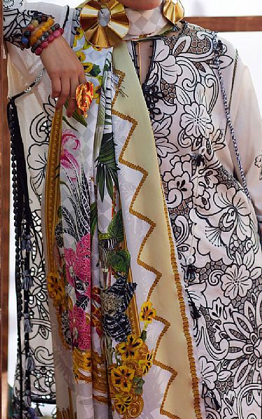 Elan White/Black Lawn Suit | Pakistani Lawn Dress in USA- Image 2