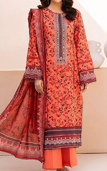 Ellena Coral Lawn Suit | Pakistani Lawn Dress in USA- Image 1