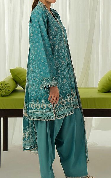 Ellena Teal Lawn Suit | Pakistani Lawn Dress in USA- Image 2