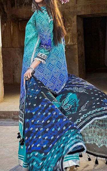 Ellena Light Sea Green/Blue Lawn Suit | Pakistani Lawn Dress in USA- Image 2