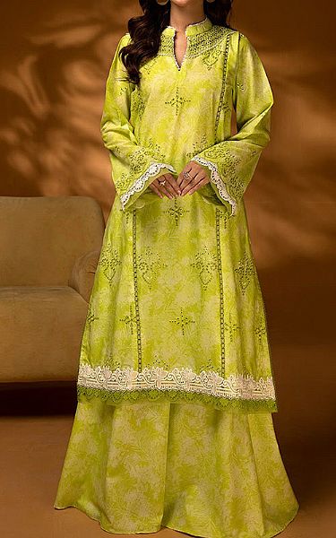 Ellena Parrot Green Lawn Suit (2 Pcs) | Pakistani Lawn Dress in USA- Image 1
