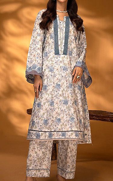 Ellena Off-white Lawn Suit (2 Pcs) | Pakistani Lawn Dress in USA- Image 1