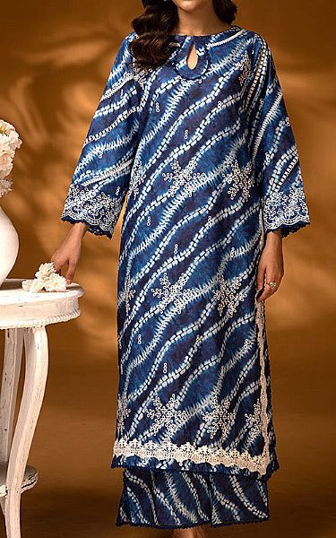 Ellena Blue Lawn Suit (2 Pcs) | Pakistani Lawn Dress in USA- Image 1