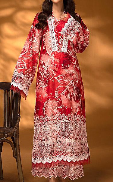 Ellena Red Lawn Suit (2 Pcs) | Pakistani Lawn Dress in USA- Image 1