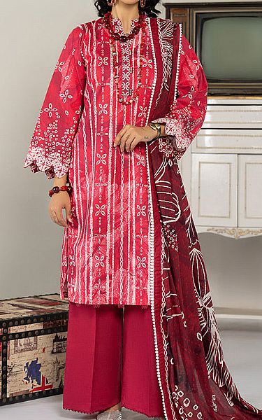 Ellena Solid Pink Lawn Suit | Pakistani Lawn Dress in USA- Image 1