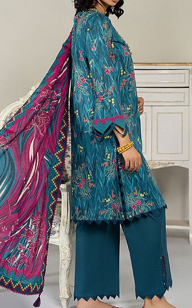 Ellena Teal Lawn Suit | Pakistani Lawn Dress in USA- Image 2