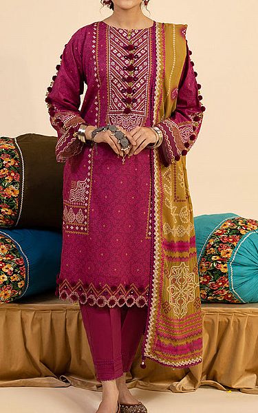 Ellena Magenta Lawn Suit | Pakistani Lawn Dress in USA- Image 1
