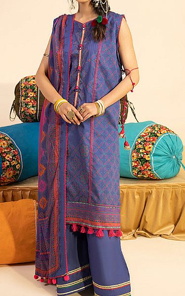 Ellena Navy Lawn Suit | Pakistani Lawn Dress in USA- Image 1