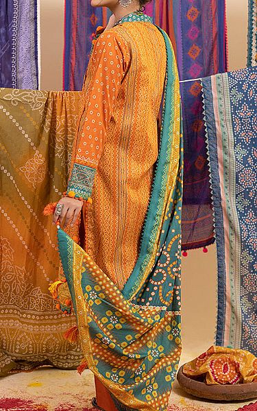 Ellena Mustard Lawn Suit | Pakistani Lawn Dress in USA- Image 2