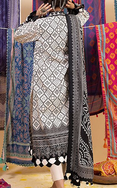 Ellena White/Black Lawn Suit | Pakistani Lawn Dress in USA- Image 2