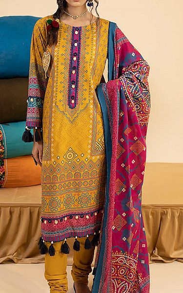 Ellena Golden Yellow Lawn Suit | Pakistani Lawn Dress in USA- Image 1