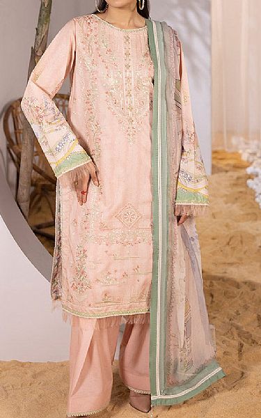 Ellena Oyster Pink Lawn Suit | Pakistani Lawn Suits- Image 1