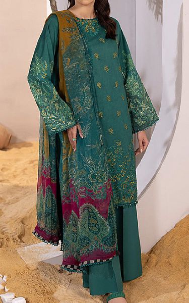 Ellena Dark Teal Lawn Suit | Pakistani Lawn Suits- Image 1