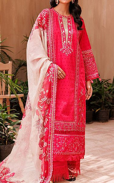 Ellena Hot Pink Lawn Suit | Pakistani Lawn Dress in USA- Image 1
