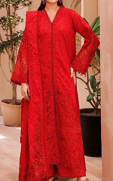 Ellena Red Lawn Suit | Pakistani Lawn Dress in USA- Image 1