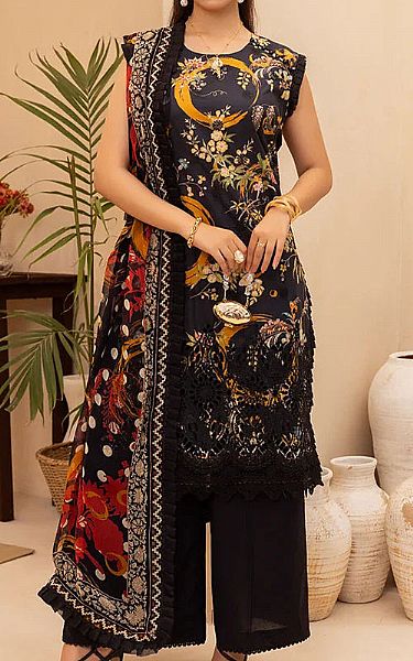 Ellena Black Lawn Suit | Pakistani Lawn Dress in USA- Image 1