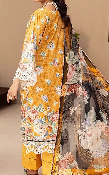 Ellena Mustard Lawn Suit | Pakistani Lawn Dress in USA- Image 2