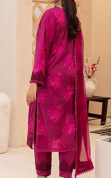 Ellena Hot Pink Lawn Suit | Pakistani Lawn Dress in USA- Image 2