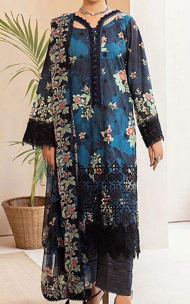 Ellena Navy Lawn Suit | Pakistani Lawn Dress in USA- Image 1
