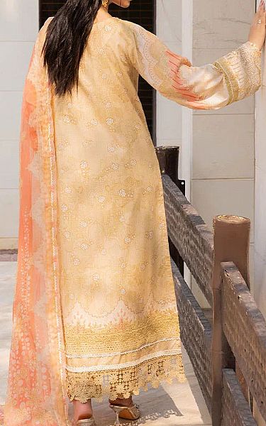 Ellena Ivory/Peach Lawn Suit | Pakistani Lawn Dress in USA- Image 2