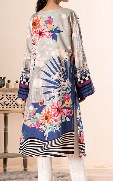 Ellena Light Grey Khaddar Kurti | Pakistani Winter Dresses- Image 2