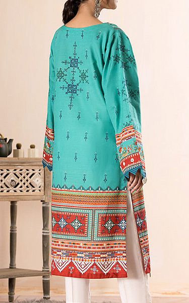 Ellena Sea Green Khaddar Kurti | Pakistani Winter Dresses- Image 2