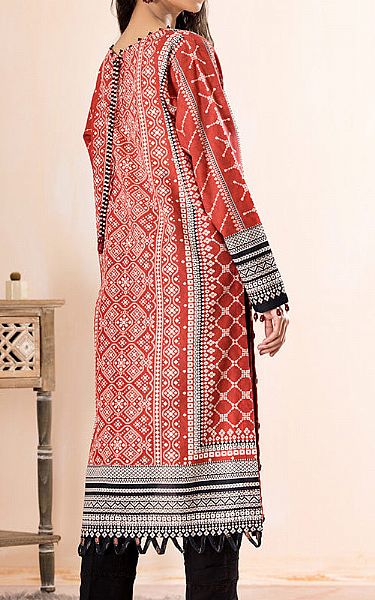 Ellena Vermilion Red Khaddar Kurti | Pakistani Winter Dresses- Image 2