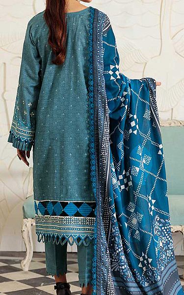 Ellena Light Turquoise Khaddar Suit | Pakistani Winter Dresses- Image 2