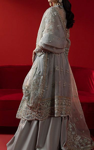 Ellena Light Turquoise Organza Suit | Pakistani Embroidered Chiffon Dresses- Image 2