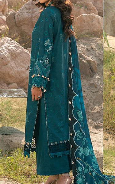 Ellena Teal Khaddar Suit | Pakistani Winter Dresses- Image 2