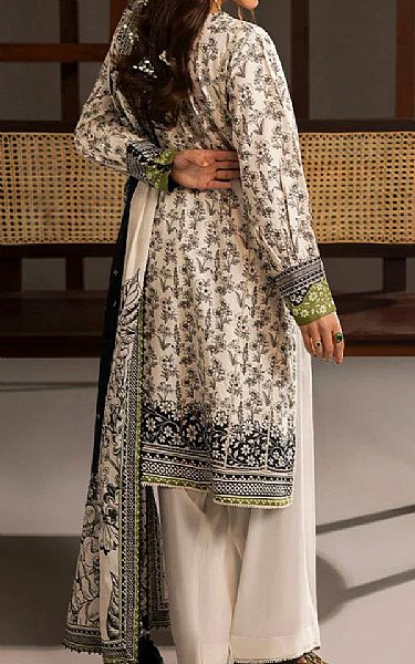 Ellena Off White/Black Lawn Suit | Pakistani Lawn Dress in USA- Image 2