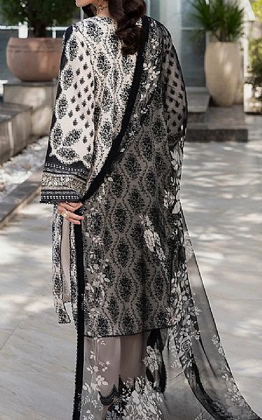 Ellena Off White/Black Lawn Suit | Pakistani Lawn Dress in USA- Image 2
