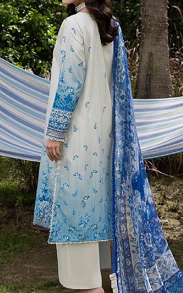 Ellena Off White/Turquoise Lawn Suit | Pakistani Lawn Dress in USA- Image 2