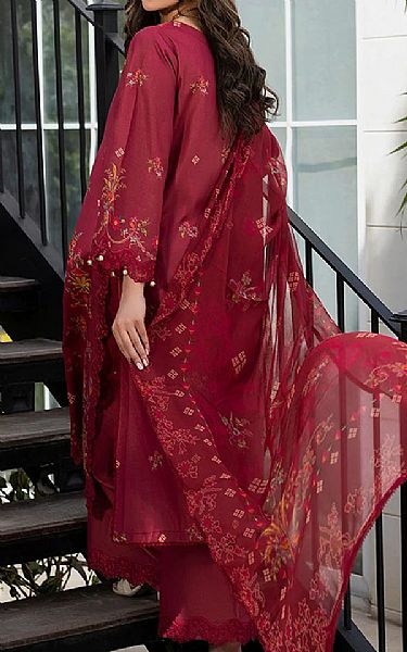 Ellena Vivid Burgundy Lawn Suit | Pakistani Lawn Dress in USA- Image 2