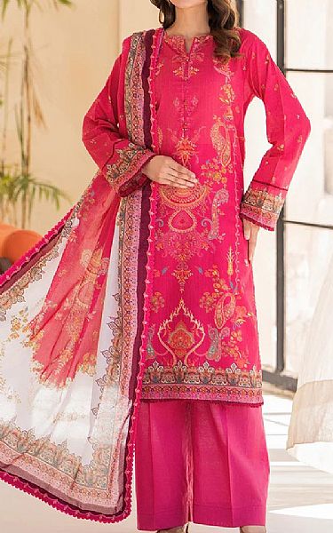 Ellena Cerise Pink Lawn Suit | Pakistani Lawn Dress in USA- Image 1