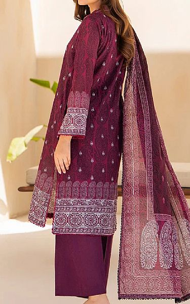 Ellena Wine Berry Lawn Suit | Pakistani Lawn Dress in USA- Image 2